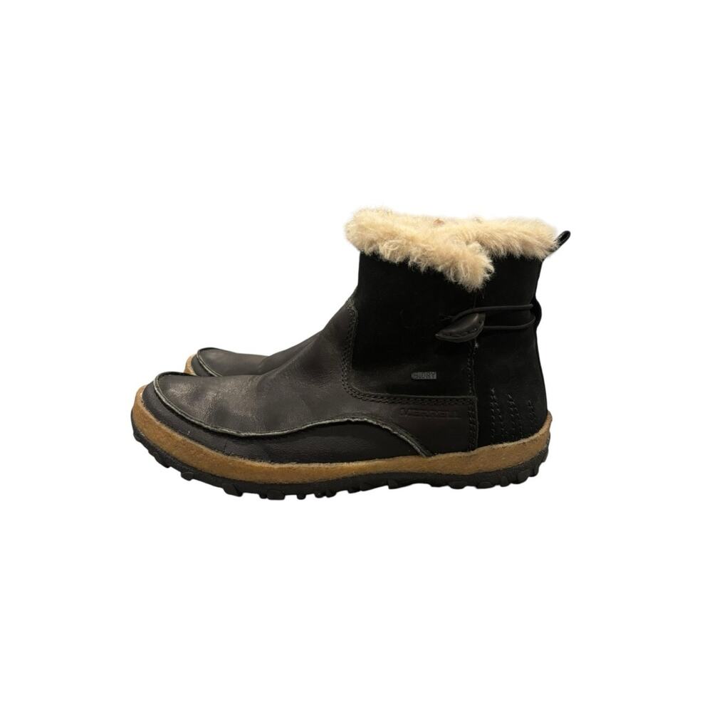 Merrell Encore Ice Waterproof Insulated Boots Women's 10 Black Leather Fur Lined - Picture 2 of 7
